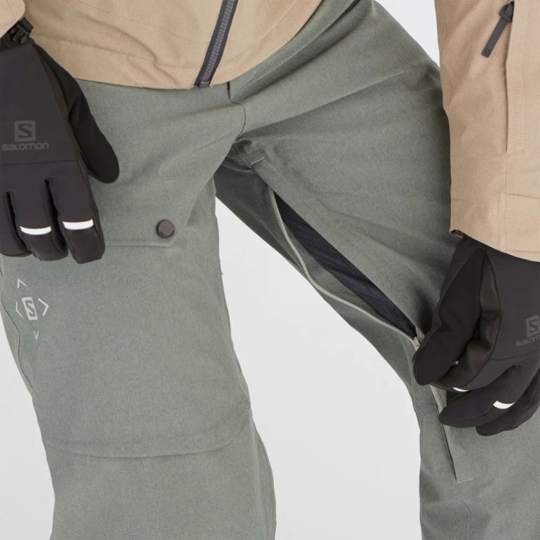 Light Olive Salomon Untracked Men's Ski Pants | IE RG1359